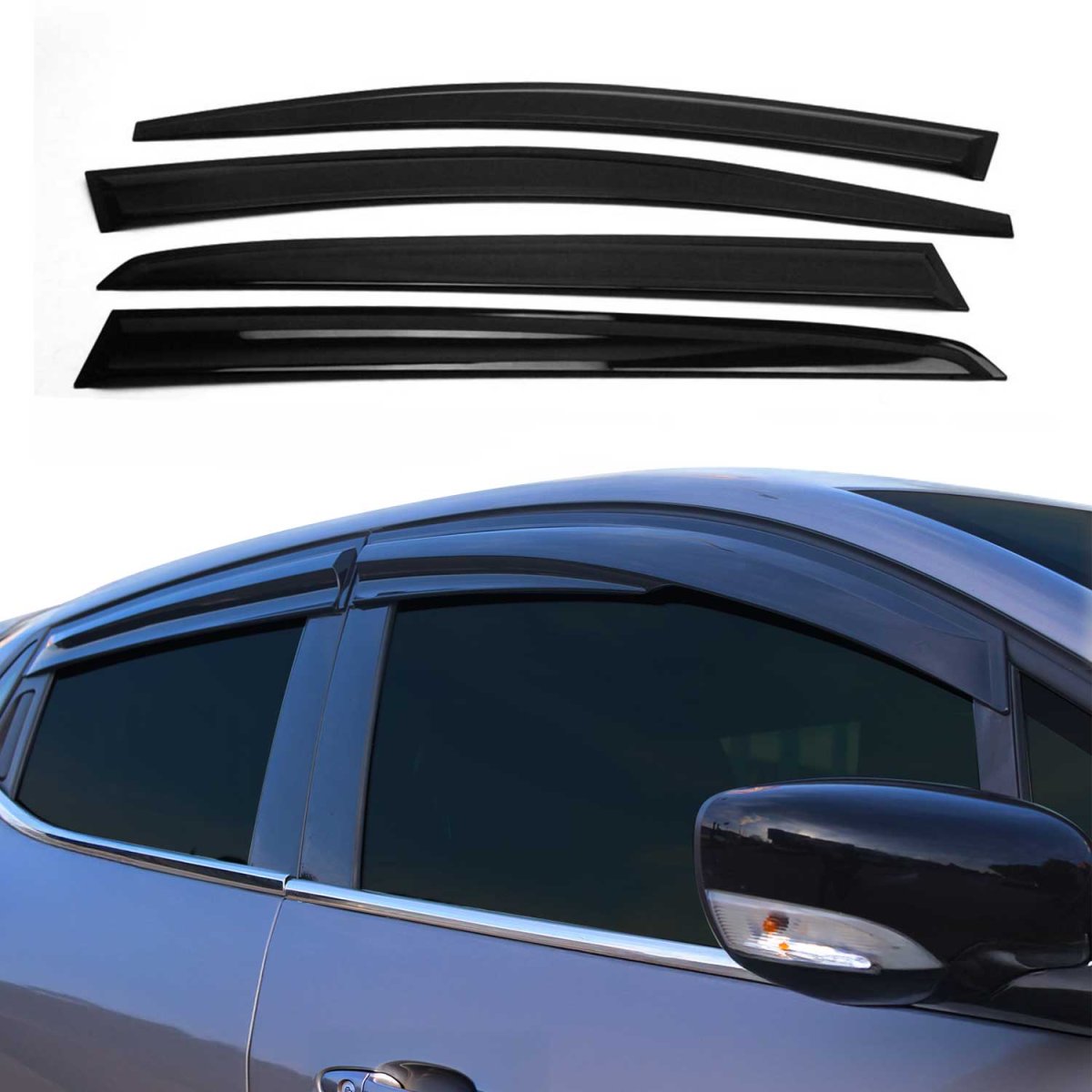 Volkswagen Golf Wind Deflector - Omac - Acrylic 4 Pcs - Black - '03-'09